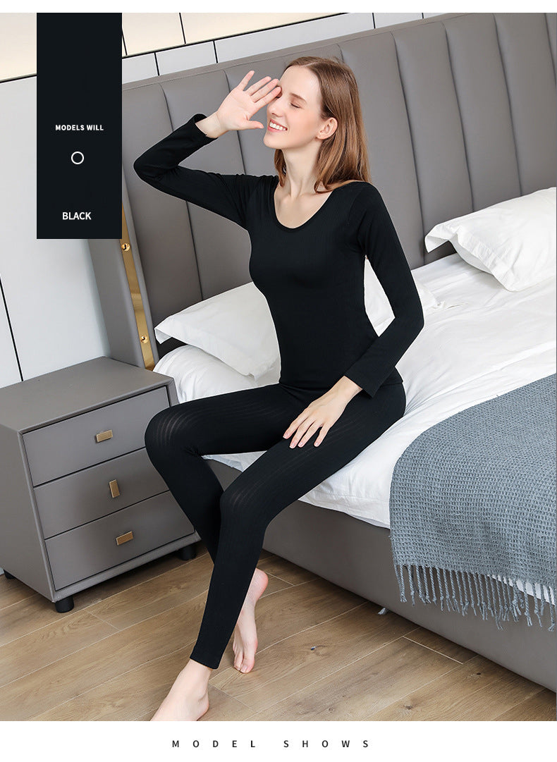 WARM THERMO UNDERGOING SET - SHAPING THERMAL CLOTHING FOR WOMEN-1 Set Silver-Nora Luxe