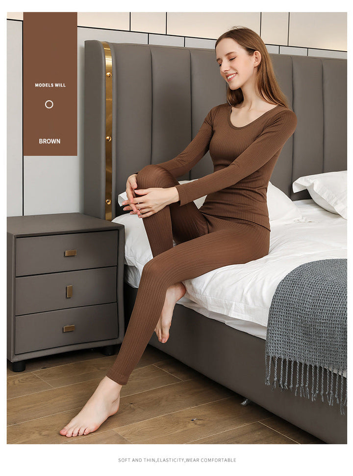 WARM THERMO UNDERGOING SET - SHAPING THERMAL CLOTHING FOR WOMEN-1 Set Silver-Nora Luxe