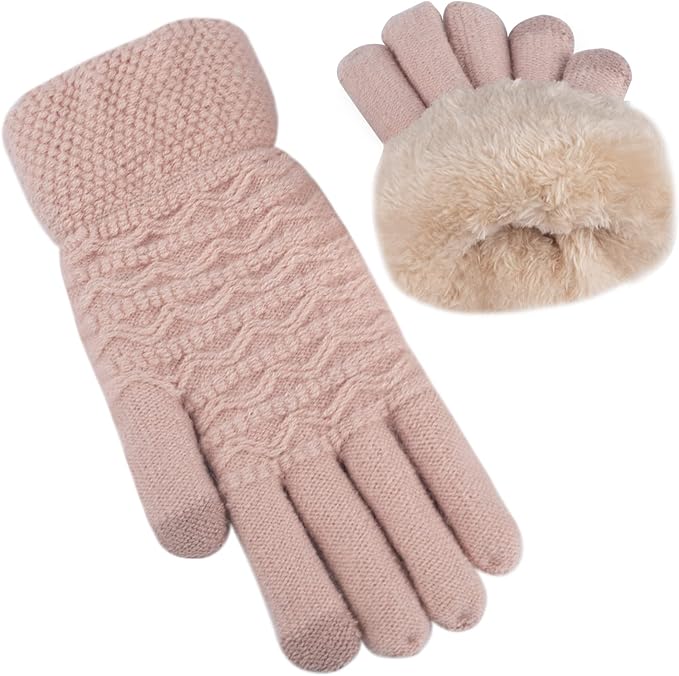 Warm Touchscreen Gloves – PolarTouch-Pink-Nora Luxe