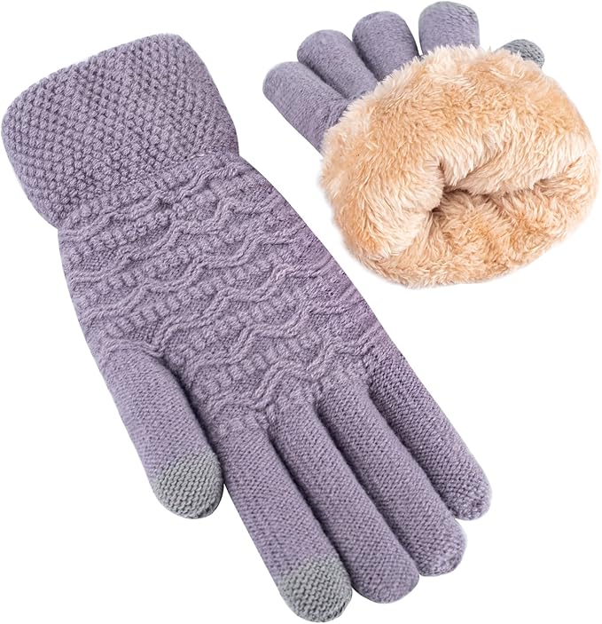 Warm Touchscreen Gloves – PolarTouch-Purple-Nora Luxe
