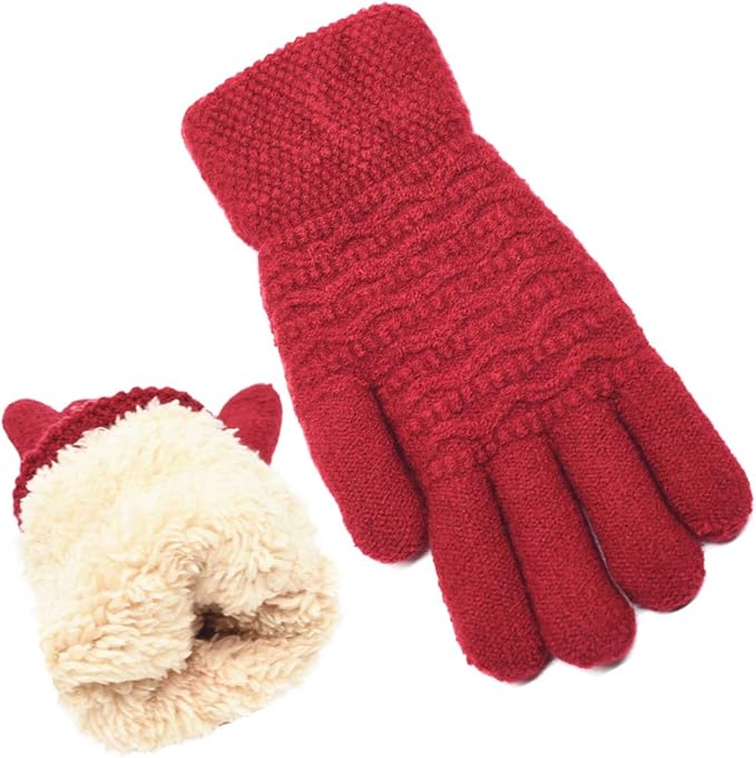 Warm Touchscreen Gloves – PolarTouch-Red-Nora Luxe