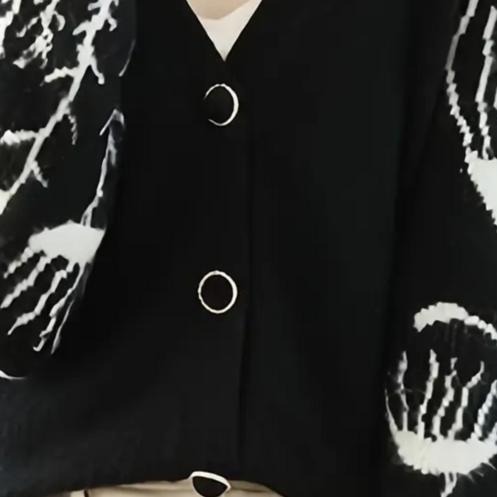 Warm V-neck Cardigan for Women - Elin-Black-Nora Luxe