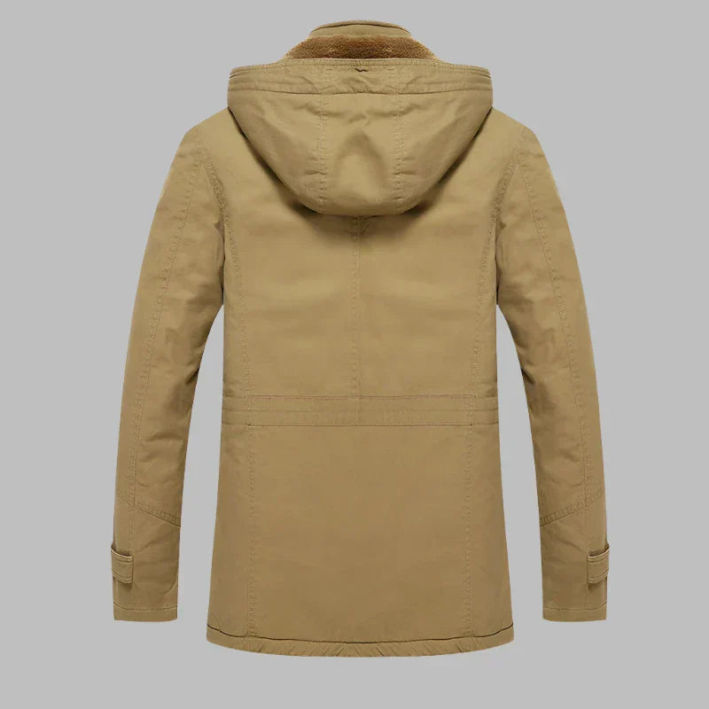 Warm Waterproof Men's Winter Jacket - ArcticShield-Khaki-L-Nora Luxe