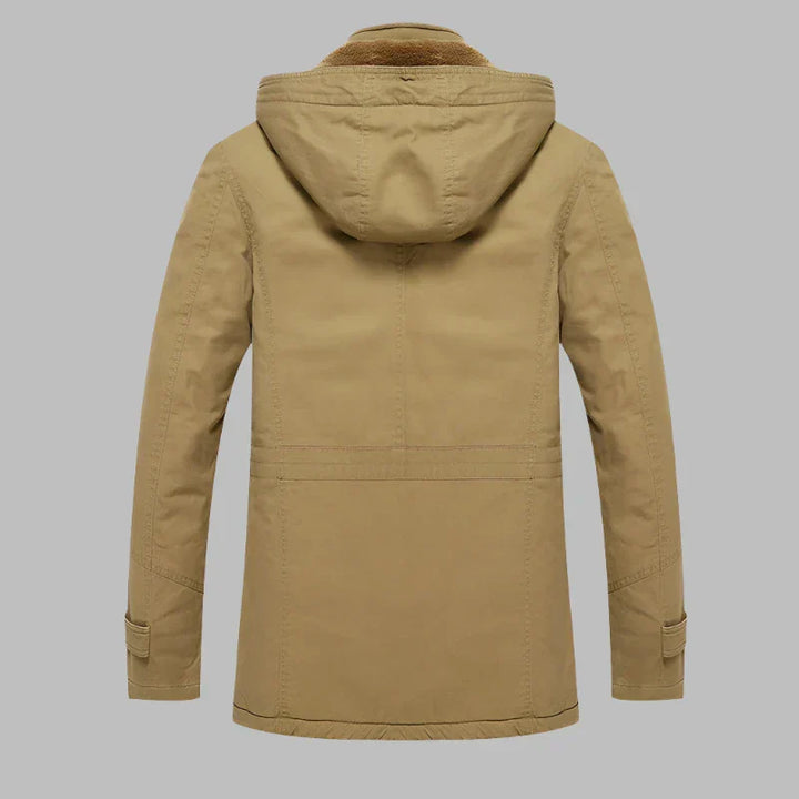 Warm Waterproof Men's Winter Jacket - ArcticShield-Khaki-L-Nora Luxe