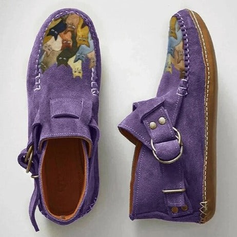 Warm Winter Ankle Boots for Women - Arlette-Purple-4.0-Nora Luxe