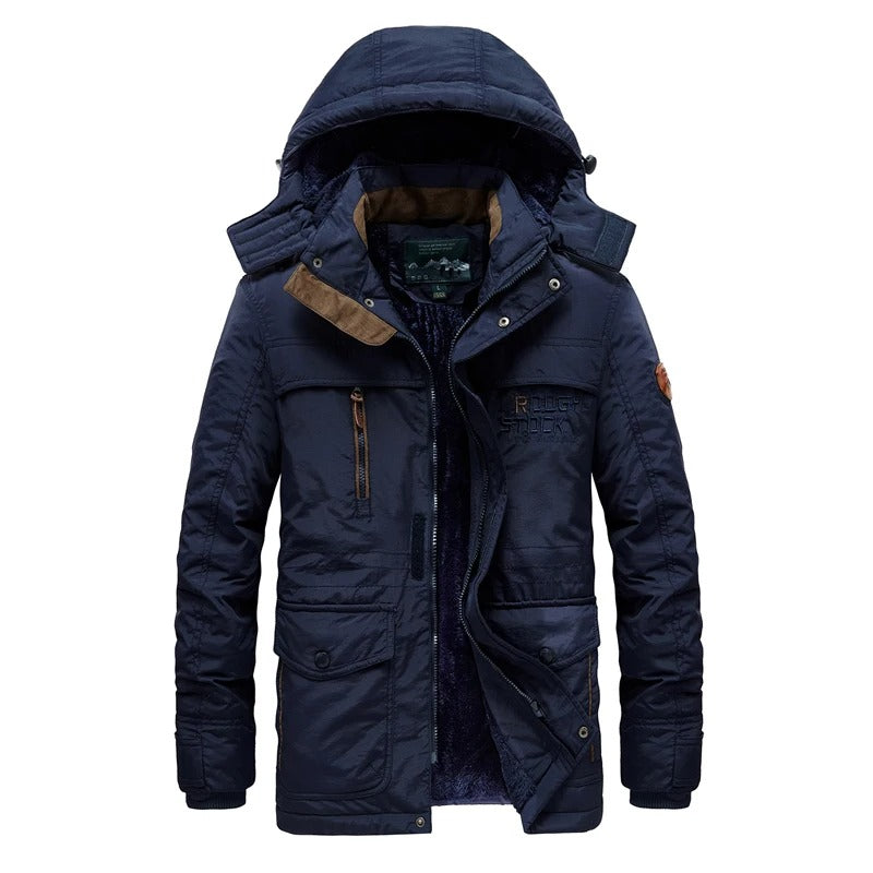 Warm Winter Coat for Men - Daan-Blue-M-Nora Luxe