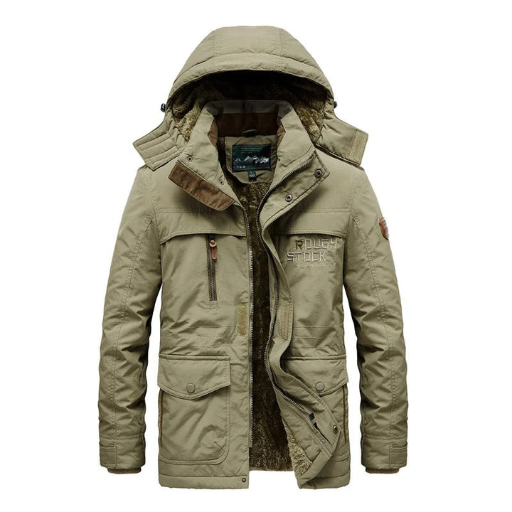 Warm Winter Coat for Men - Daan-Khaki-M-Nora Luxe