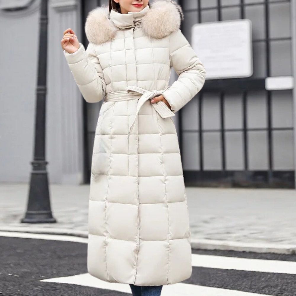 Warm Winter Coat for Women - Isabelle-Beige-XS-Nora Luxe