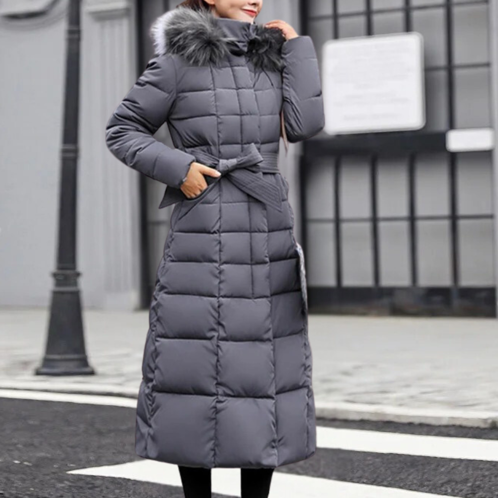 Warm Winter Coat for Women - Isabelle-Gray-XS-Nora Luxe