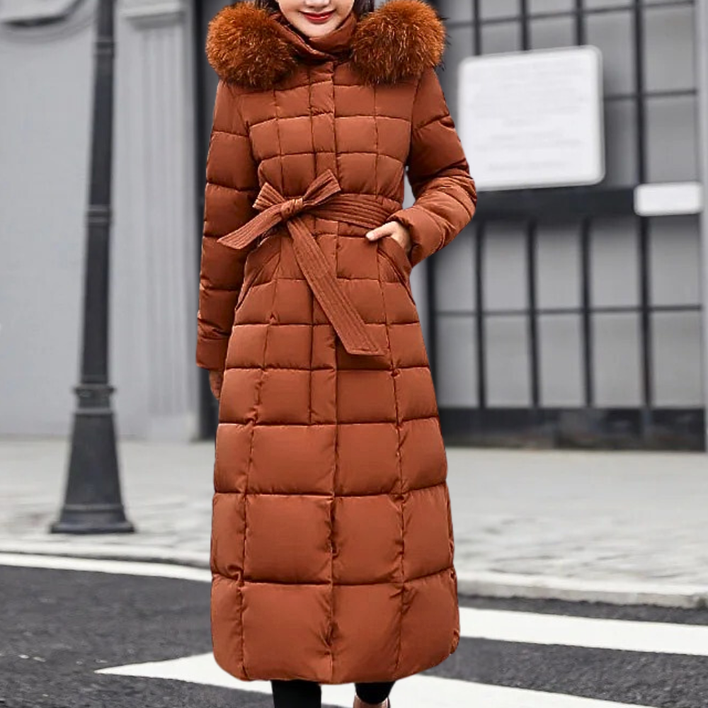 Warm Winter Coat for Women - Isabelle-Orange-XS-Nora Luxe