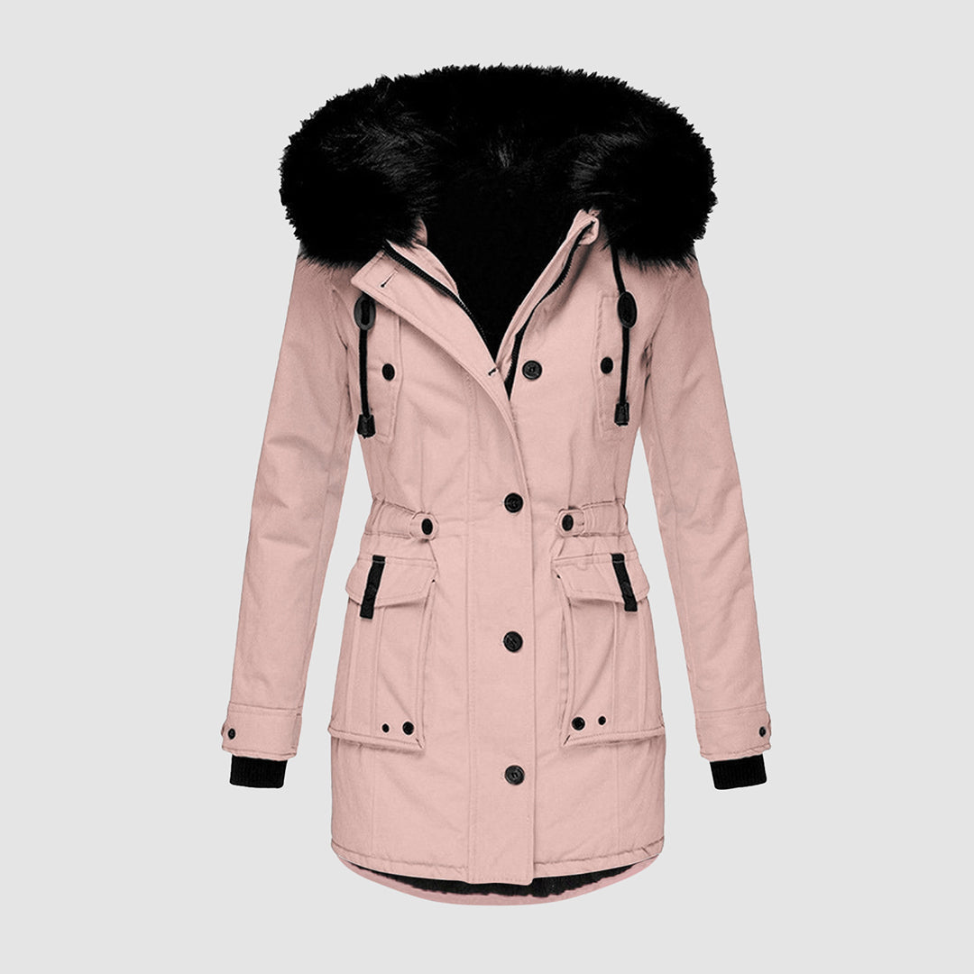 Warm Winter Coat with Fleece Lining - Tove-Pink-S-Nora Luxe
