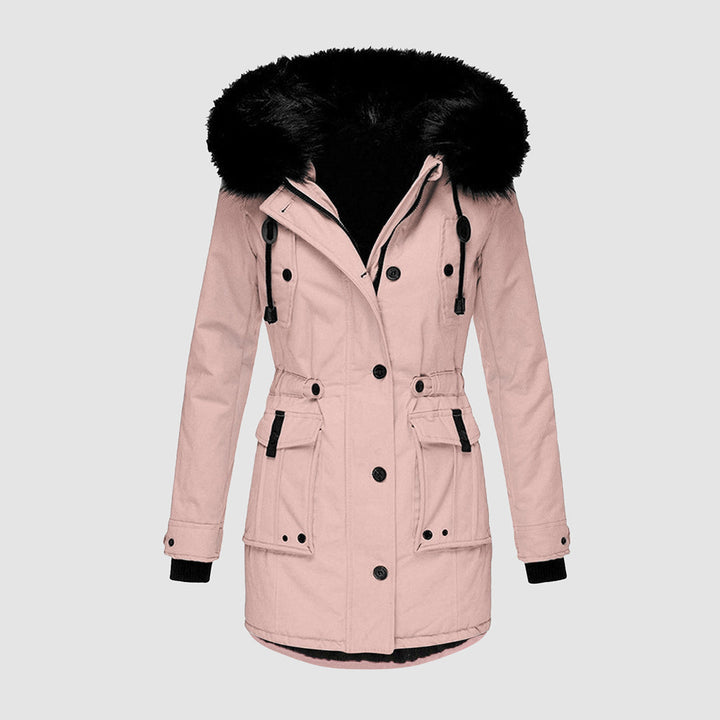Warm Winter Coat with Fleece Lining - Tove-Pink-S-Nora Luxe