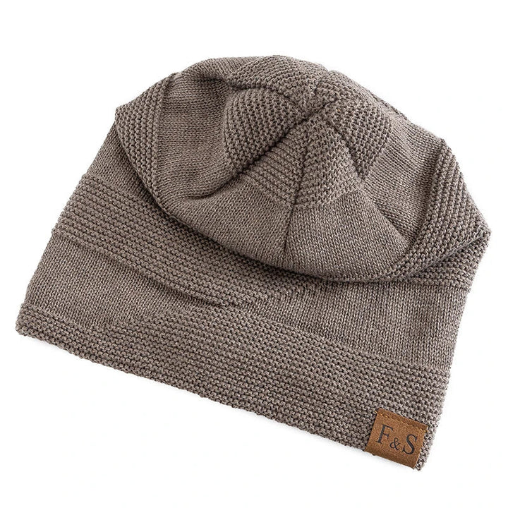 Warm Winter Hat with Fleece Lining - Luna-Khaki-22.05 in - 22.83 in-Nora Luxe