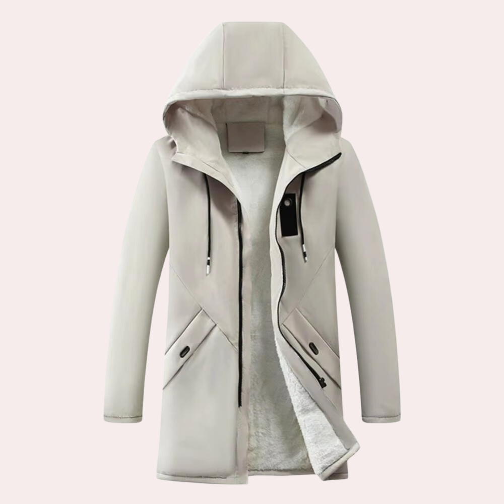 Warm Winter Jacket for Men - Victor-Beige-S-Nora Luxe