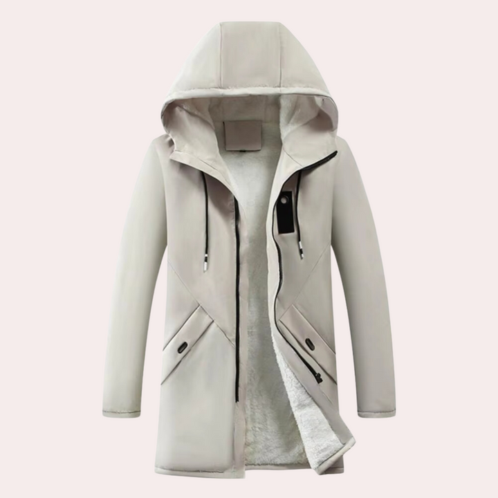 Warm Winter Jacket for Men - Victor-Beige-S-Nora Luxe