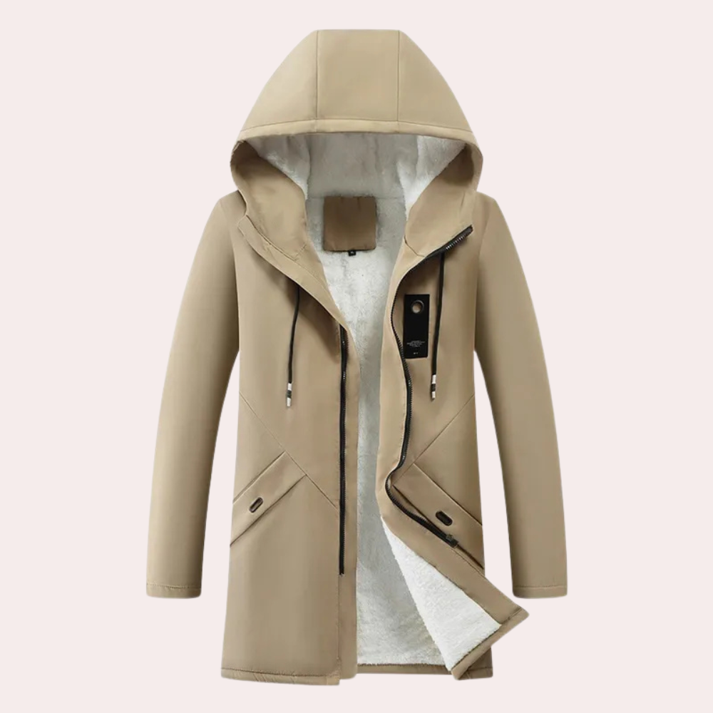 Warm Winter Jacket for Men - Victor-Dark Khaki-S-Nora Luxe