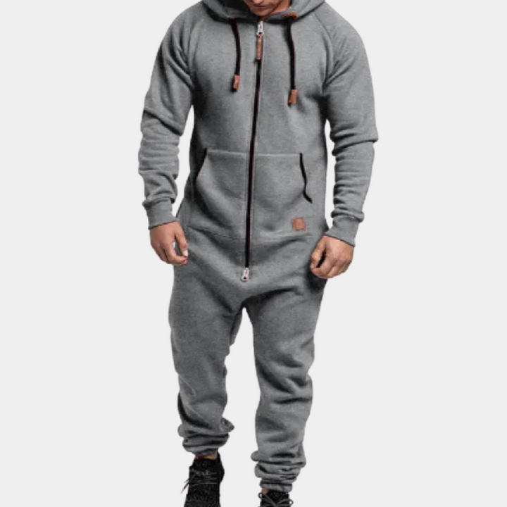 Warm Winter Jumpsuit for Men - Axel-Light gray-S-Nora Luxe