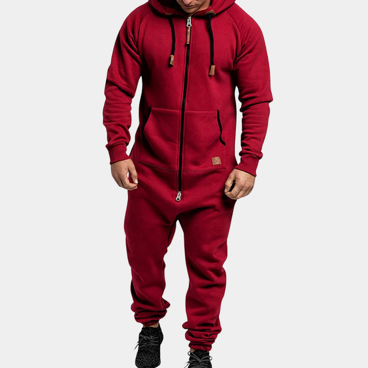 Warm Winter Jumpsuit for Men - Axel-Red-S-Nora Luxe