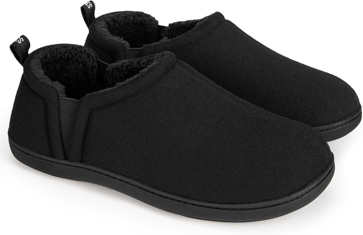 Warm Winter Slippers for Men - Noah-Black-7.0-8.0-Nora Luxe