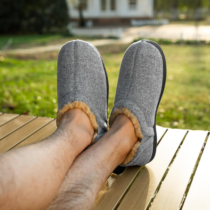 Warm Winter Slippers for Men - Noah-Brown-7.0-8.0-Nora Luxe