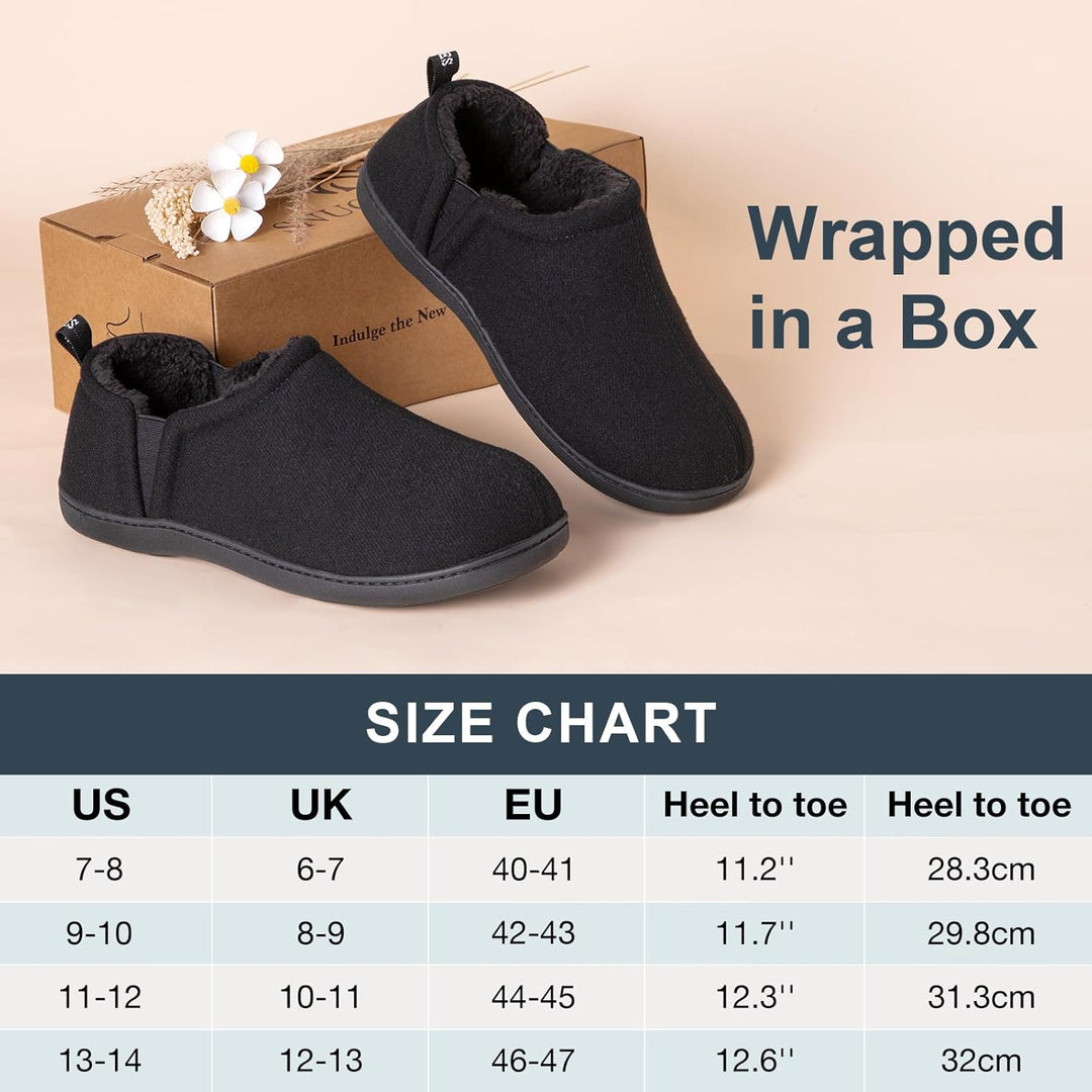 Warm Winter Slippers for Men - Noah-Brown-7.0-8.0-Nora Luxe