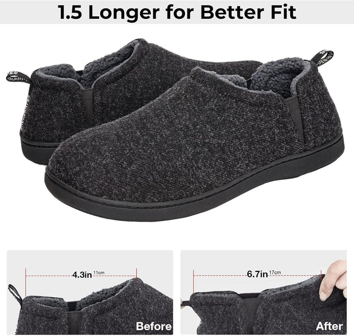Warm Winter Slippers for Men - Noah-Brown-7.0-8.0-Nora Luxe
