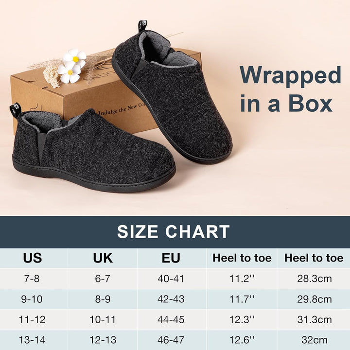 Warm Winter Slippers for Men - Noah-Brown-7.0-8.0-Nora Luxe
