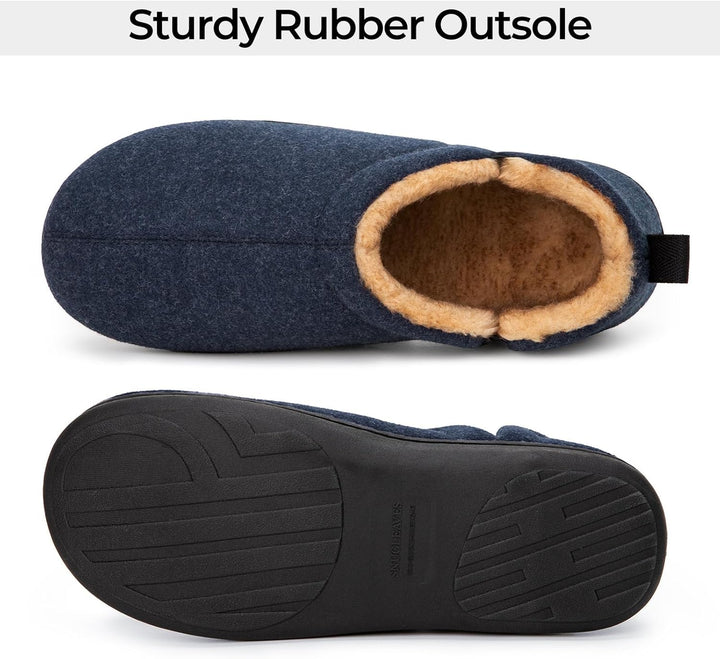 Warm Winter Slippers for Men - Noah-Brown-7.0-8.0-Nora Luxe