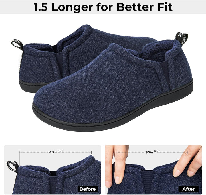 Warm Winter Slippers for Men - Noah-Brown-7.0-8.0-Nora Luxe