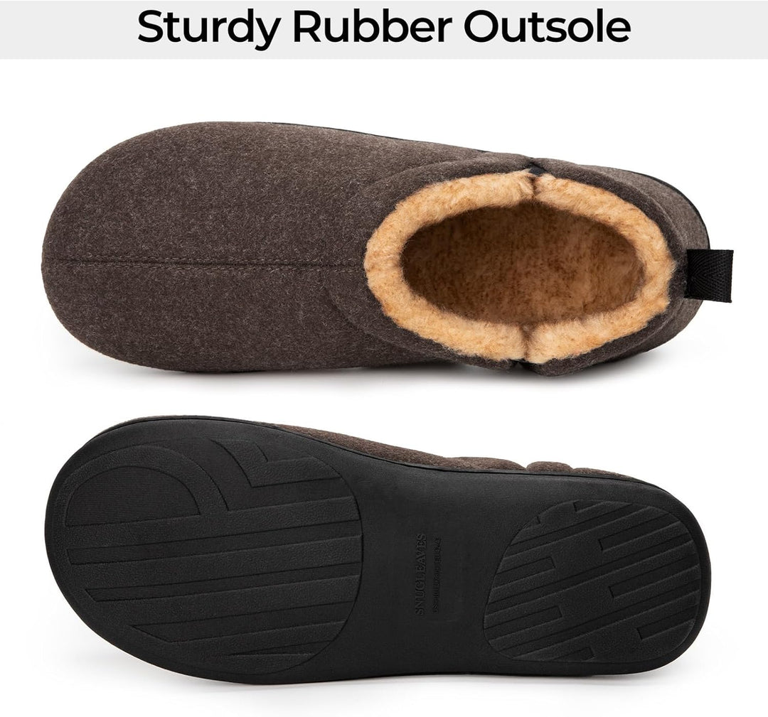 Warm Winter Slippers for Men - Noah-Brown-7.0-8.0-Nora Luxe