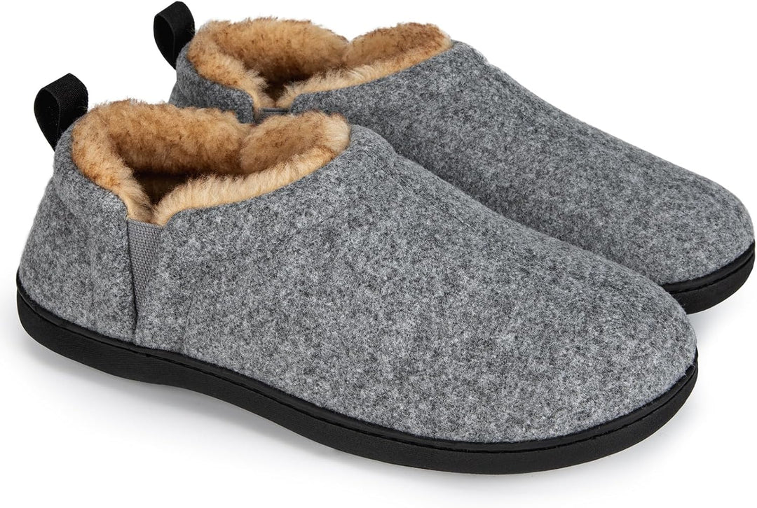 Warm Winter Slippers for Men - Noah-Light Gray-7.0-8.0-Nora Luxe
