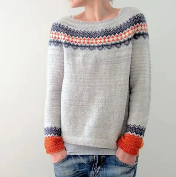 Warm Women's Sweater with Stylish Details - Nova-French Gray-S-Nora Luxe