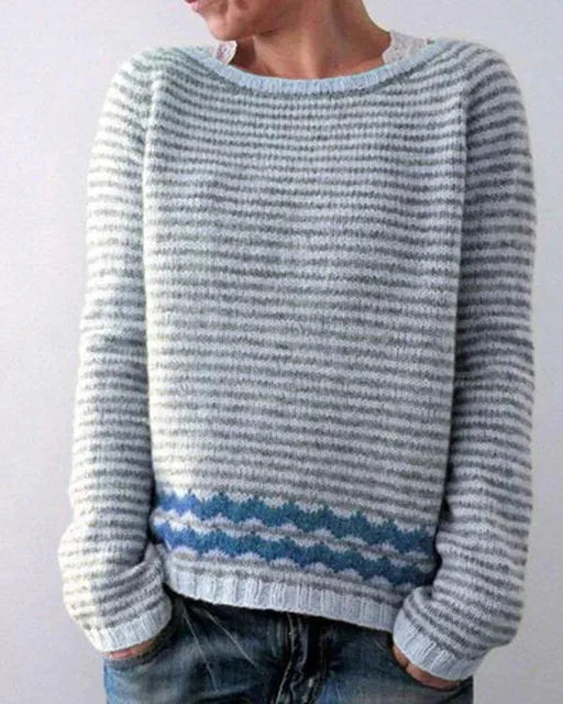 Warm Women's Sweater with Stylish Details - Nova-Gray-S-Nora Luxe