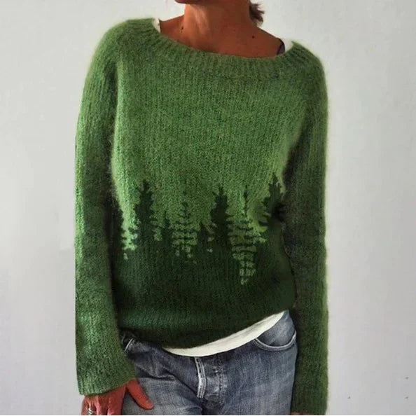 Warm Women's Sweater with Stylish Details - Nova-Green-S-Nora Luxe