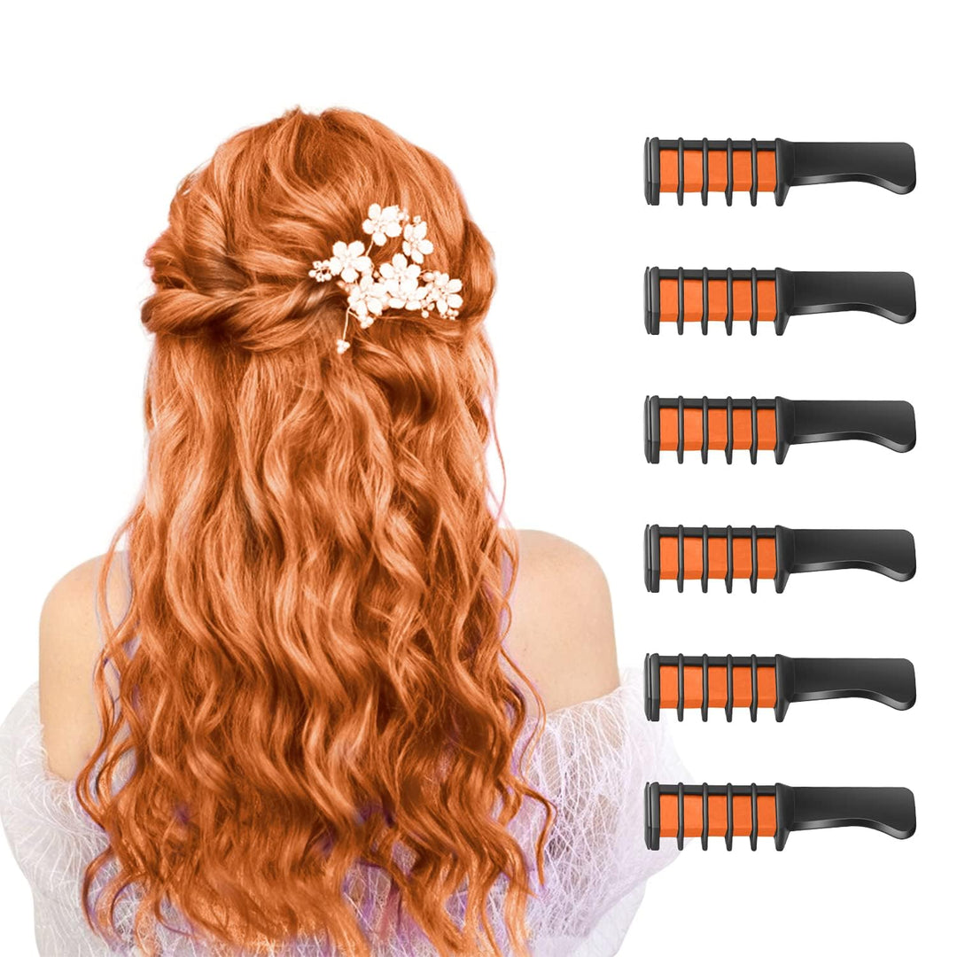 Washable Hair Chalk Comb – Fun Temporary Hair Color-Orange-Nora Luxe