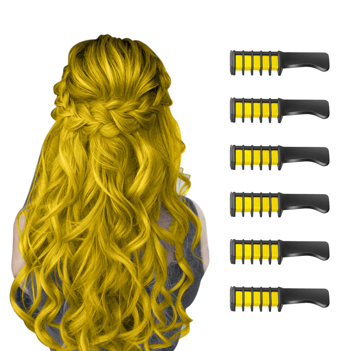 Washable Hair Chalk Comb – Fun Temporary Hair Color-Yellow-Nora Luxe