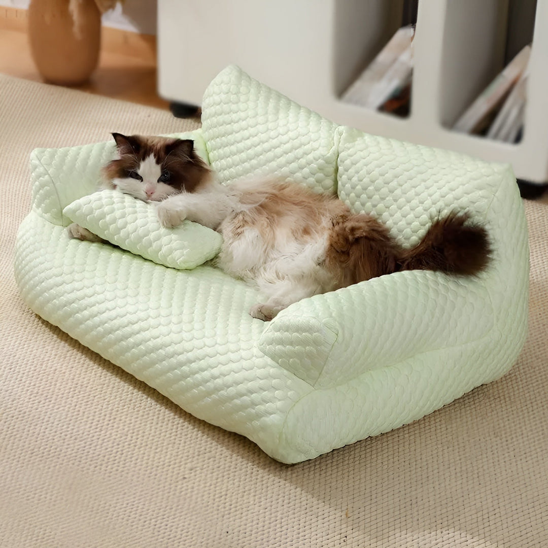 Washable Plush Pet Bed - CozyPaws-Gray-M-Nora Luxe
