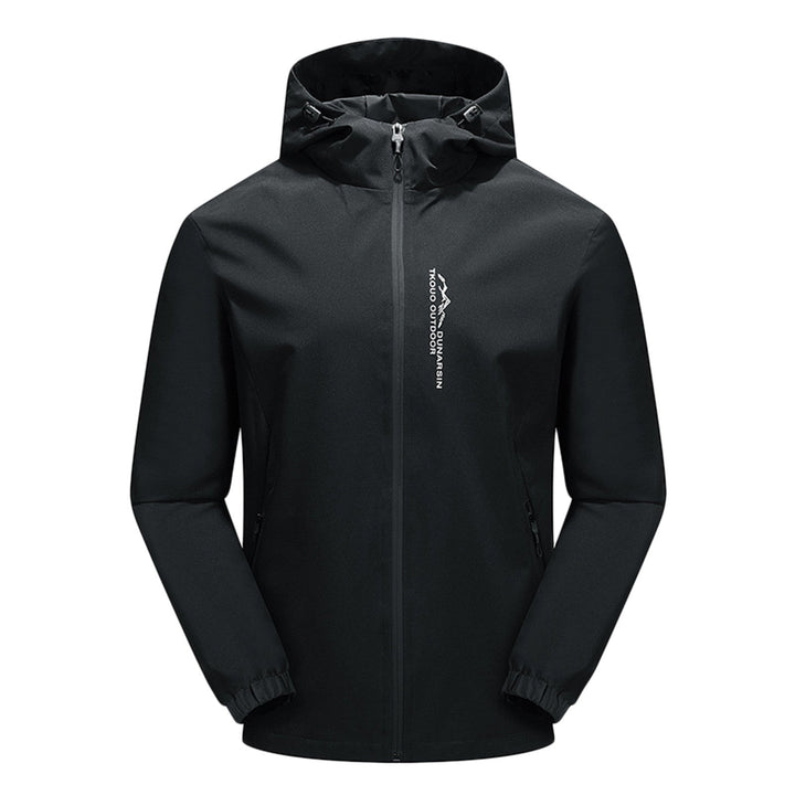 Water- and windproof outdoor jacket with hood - EcoShield-Black-XS-Nora Luxe