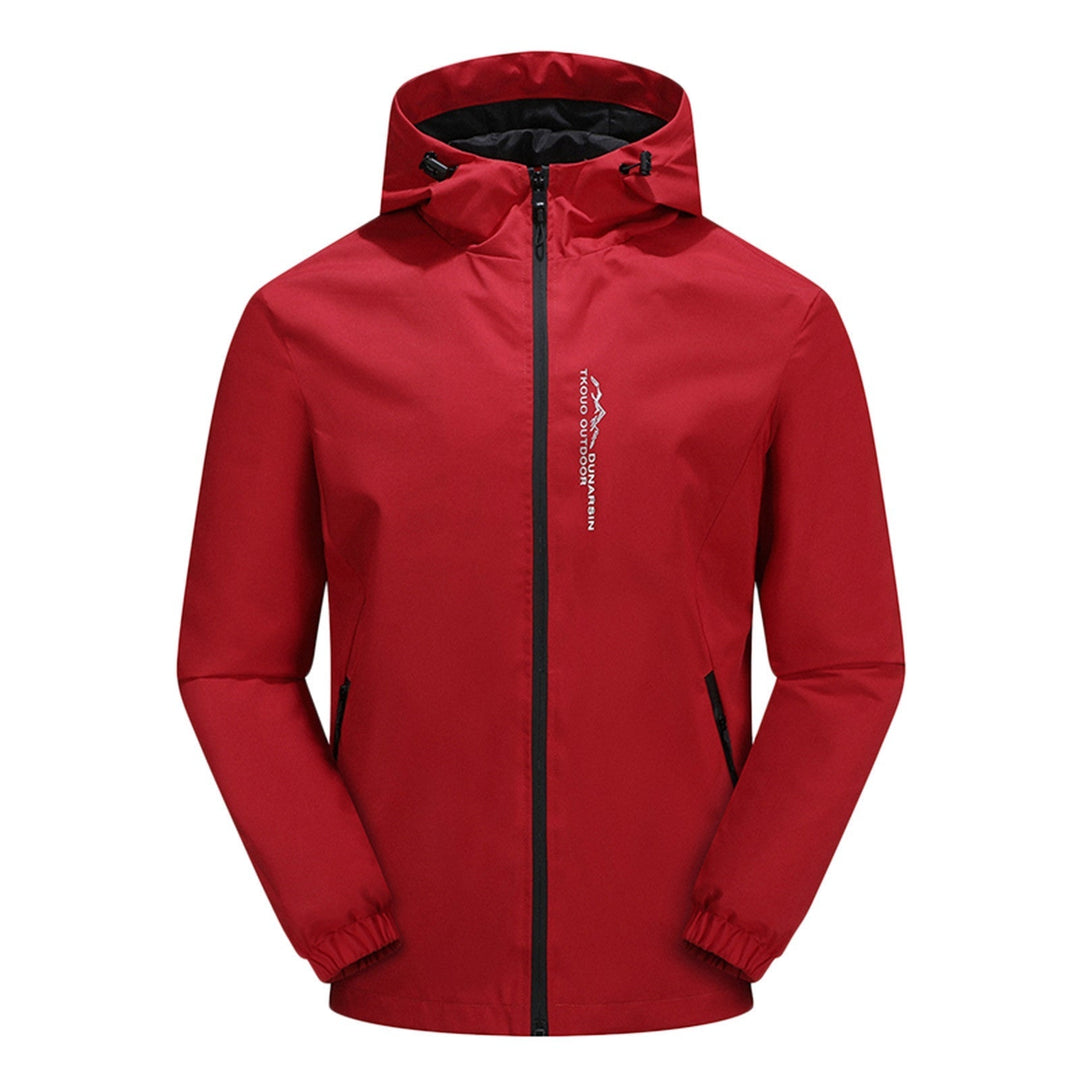 Water- and windproof outdoor jacket with hood - EcoShield-Red-XS-Nora Luxe
