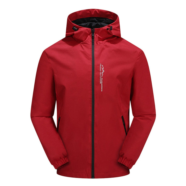 Water- and windproof outdoor jacket with hood - EcoShield-Red-XS-Nora Luxe