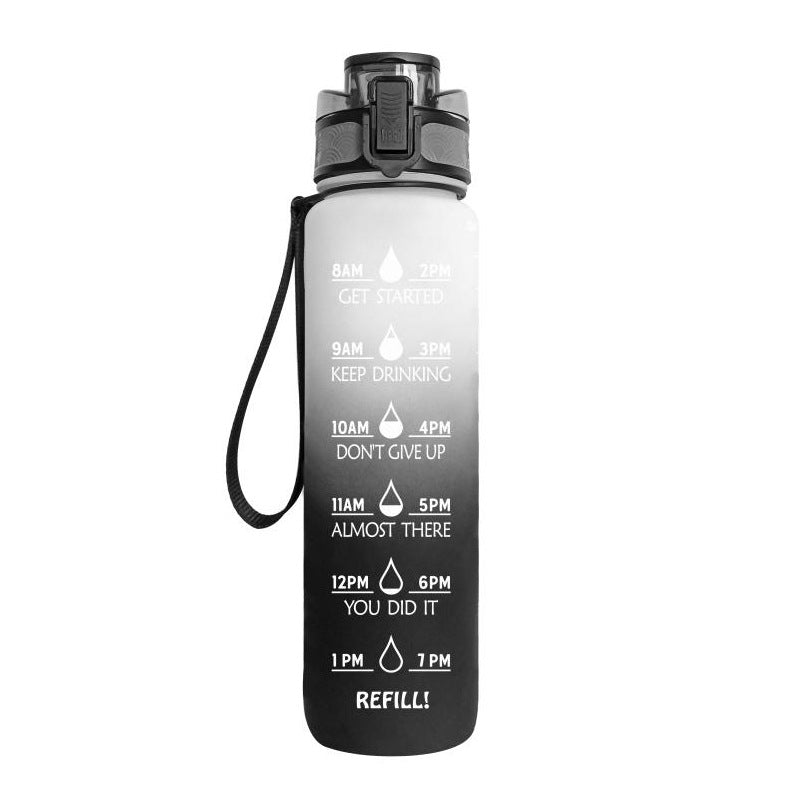 Water bottle with Timeline - HydraHero-Black/White-Nora Luxe