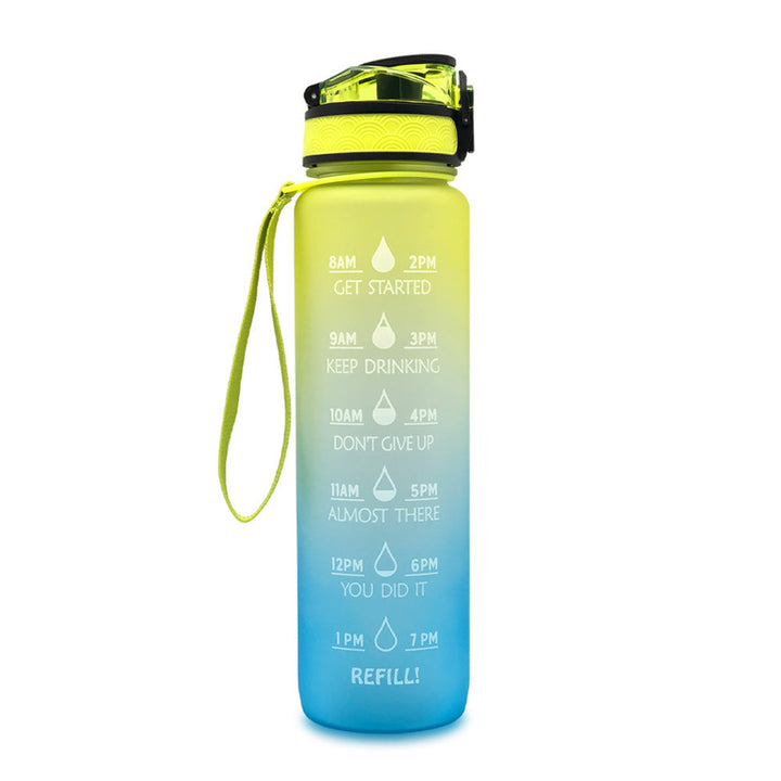 Water bottle with Timeline - HydraHero-Light blue/Lemon-Nora Luxe