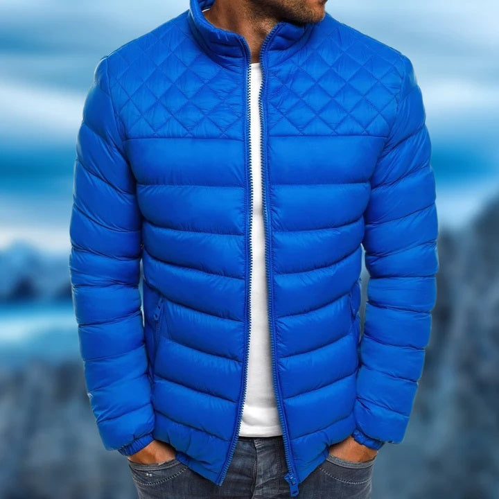 Water-repellent and Windproof Padded Men's Jacket - Logan-Blue-S-Nora Luxe