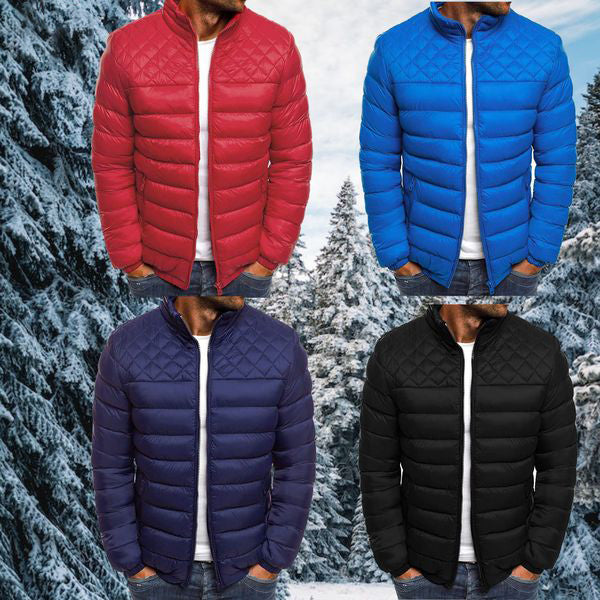 Water-repellent and Windproof Padded Men's Jacket - Logan-Dark blue-S-Nora Luxe