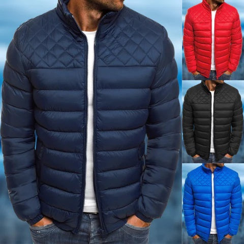 Water-repellent and Windproof Padded Men's Jacket - Logan-Dark blue-S-Nora Luxe