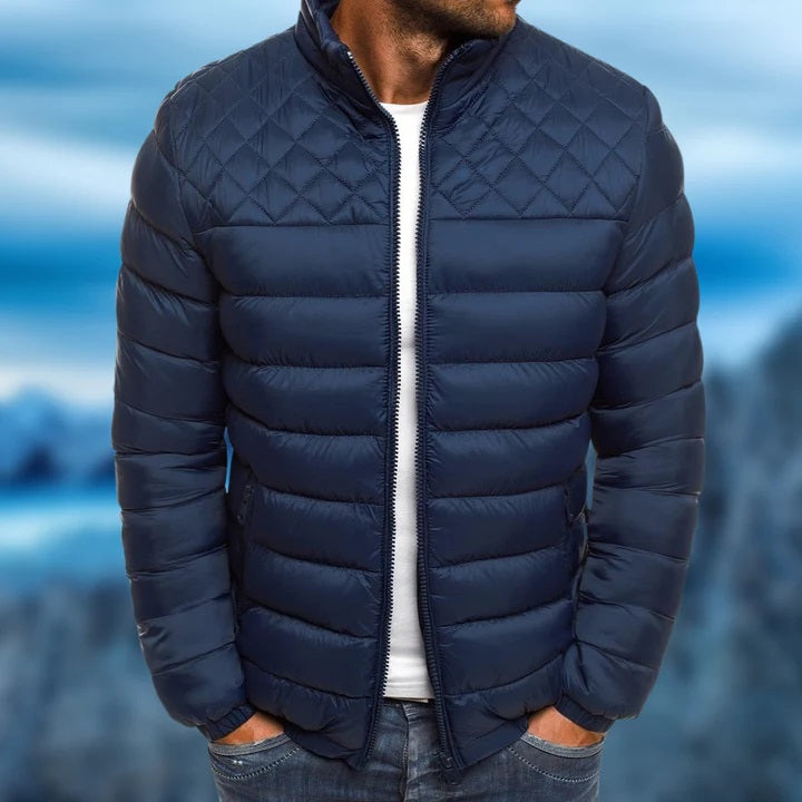Water-repellent and Windproof Padded Men's Jacket - Logan-Dark blue-S-Nora Luxe