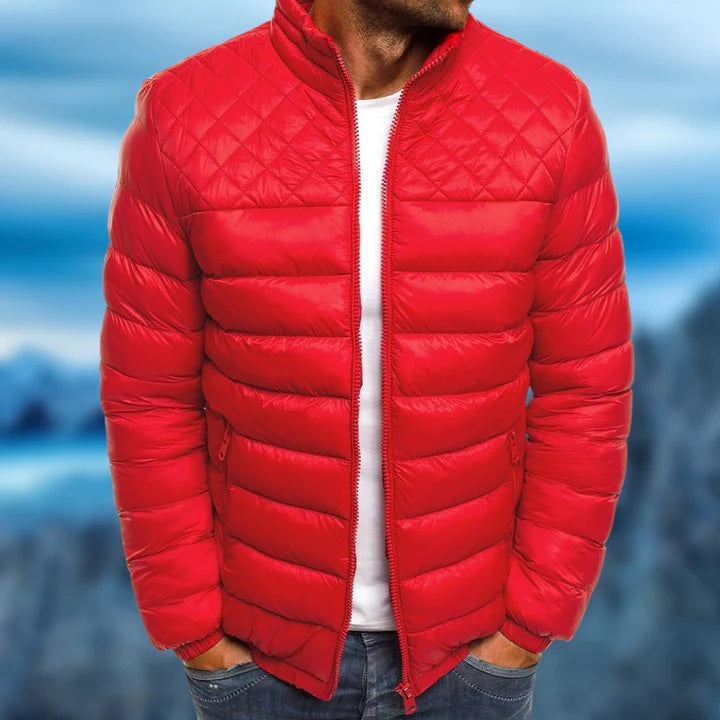 Water-repellent and Windproof Padded Men's Jacket - Logan-Red-S-Nora Luxe