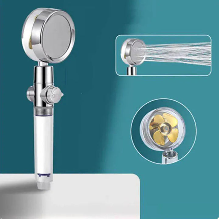 Water-saving Shower Head with 360° Rotation - AquaTurbo-Transparent-Nora Luxe