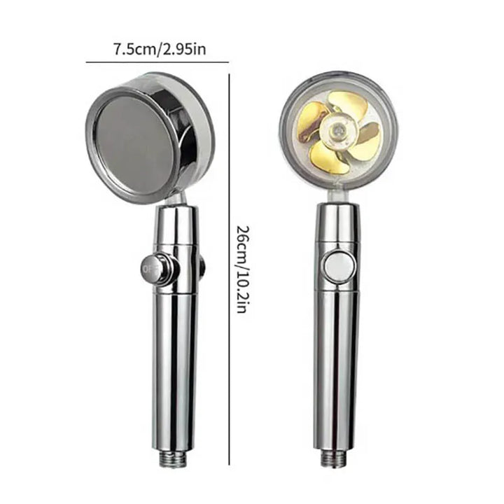 Water-saving Shower Head with 360° Rotation - AquaTurbo-Transparent-Nora Luxe
