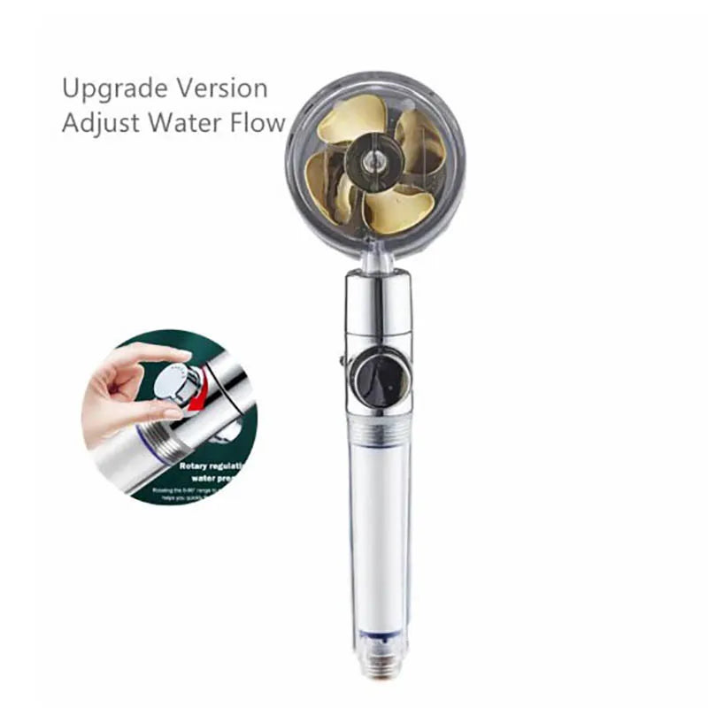 Water-saving Shower Head with 360° Rotation - AquaTurbo-Transparent-Nora Luxe
